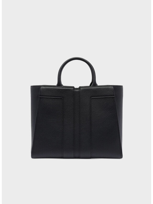 BORSA TOTE CON MOTIVO TESTURIZZATO, 110 NERO, medium
