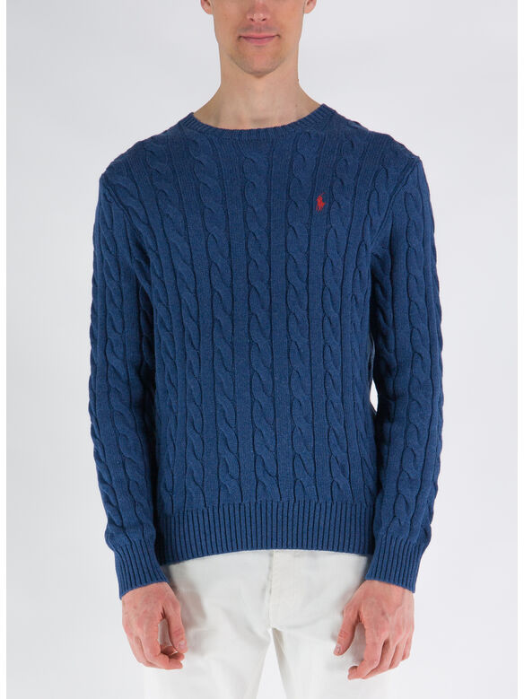 MAGLIONE GIROCOLLO, RUSTIC NAVY HEATHER, medium