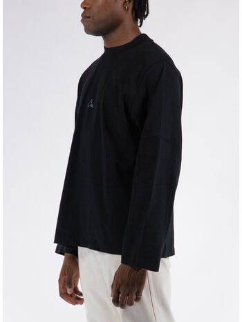 T-SHIRT A MANICHE LUNGHE, BLK0001 BLACK, small
