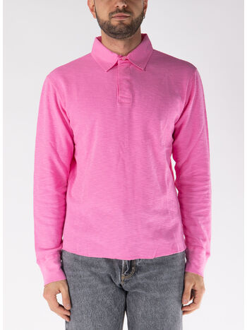 POLO LONGSEEVE RUGBY WAFFLE TEE, 690 PINK, small