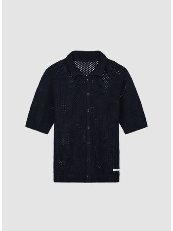 CAMICIA CROCHET, NAVY, small