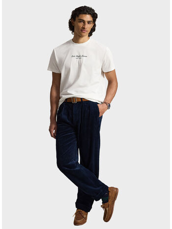 T-SHIRT LOGO IN COTONE, WHITE, small
