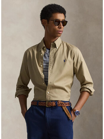 CAMICIA IN TWILL ULTRALEGGERO CUSTOM-FIT, SURREY TAN, small