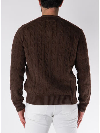 CARDIGAN INTRECCIATO, DARK ROAST MELANGE, small