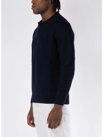 MAGLIONECON COLLETTO BUTTON DOWN, 890 BLU, small