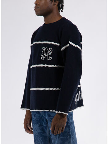MAGLIONE PA MONOGRAM STRIPED, 4603 NAVY BLUE OFF WHITE, small