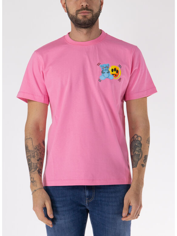 T-SHIRT GIROCOLLO CON LOGO UNISEX, BW036 PRISM PINK, medium