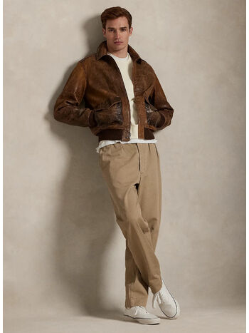 FELPA GIROCOLLO CON LOGO RICAMATO, CLUBHOUSE CREAM, small