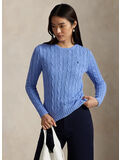 MAGLIONE A GIROCOLLO IN COTONE A TRECCE, NEW LITCHFIELD BLUE, thumb