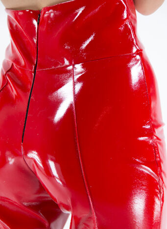 LEGGINGS THE LEGS LATEX, RED, small