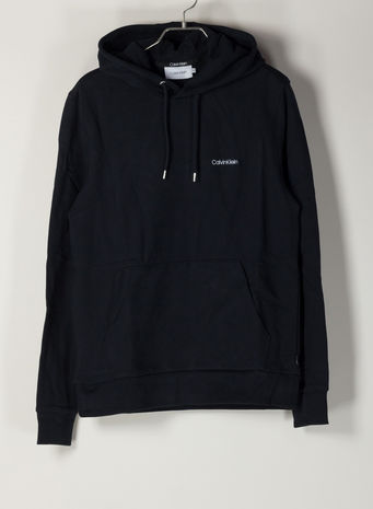 FELPA LOGO EMBROIDERY HOODIE, BDS/CALVINBLACK, small