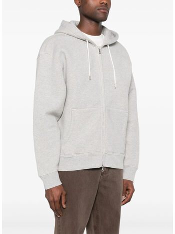FELPA FULL ZIP RASCAL HOOD, GREY MELANGE, small