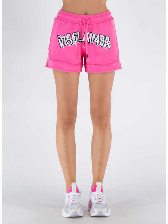SHORT CON LOGO, FUXIA FLUO/ST.BIANCA, medium