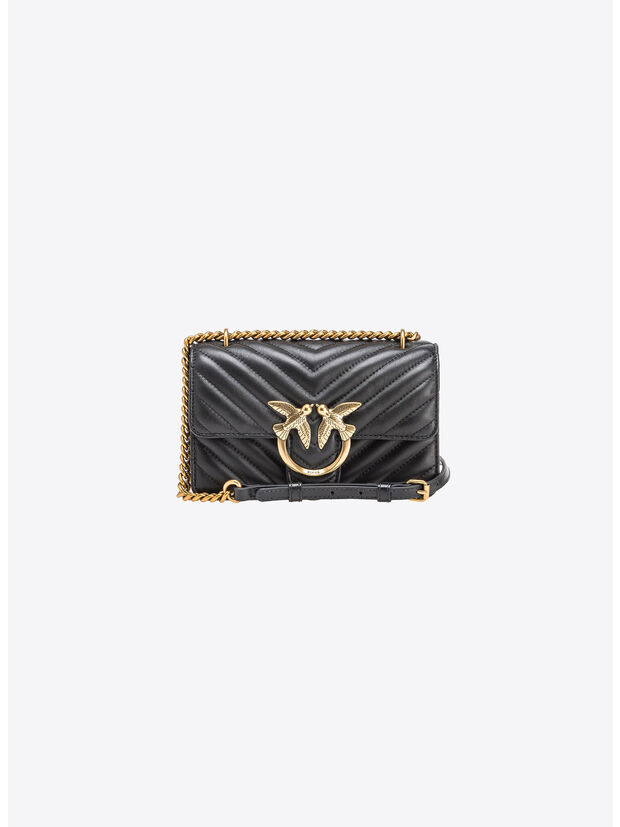 BORSA LOVE ONE MINI, Z99Q NERO-ANTIQUE GOLD, large