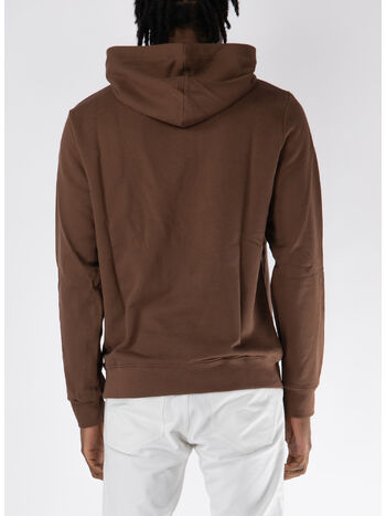 FELPA HOODIE CON STAMPA GRAFICA, MARRONE, small