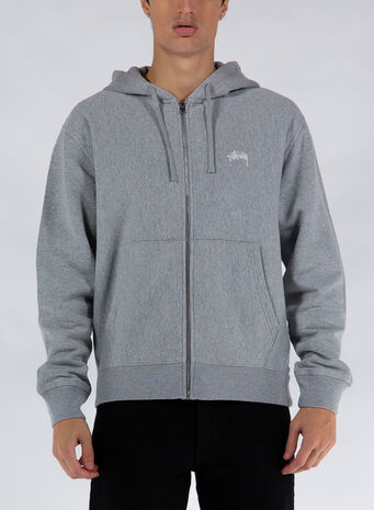 FELPA STOCK LOGO ZIP, GREYHEATHER, small