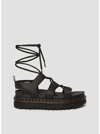 SANDALI NARTILLA DI PELLE CON LACCI, BLACK, small