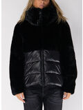 GIUBBOTTO IN NYLON CON PELLICCIA ECO FANEVIL, 999 NERO, thumb