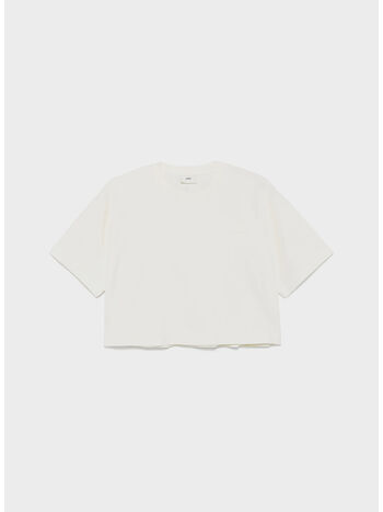 T-SHIRT BOXY CON LOGO IN TONO, 11OS HEAVY CO CREAM, small