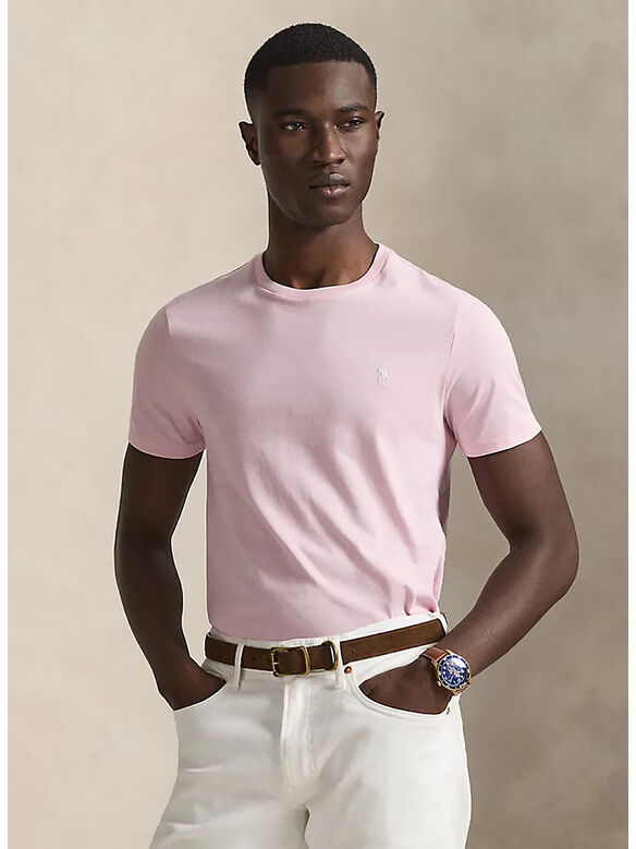 T-SHIRT IN JERSEY CUSTOM SLIM-FIT, GARDEN PINK/C1730, medium