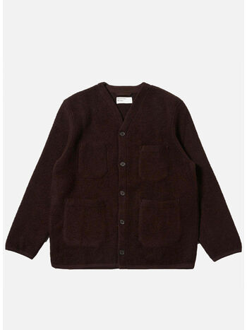 CARDIGAN IN LANA, BROWN, small