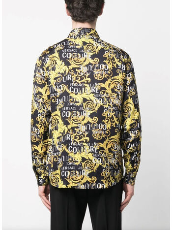CAMICIA CON STAMPA BAROCCA, G89 BLACK/GOLD, small