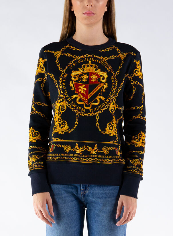 VERSACE JEANS COUTURE FELPA GIROCOLLO Giallo, Nero Donna | Selecteur