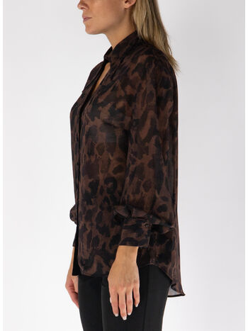 CAMICIA LS SEMITRASPARENTE LEOPARDATA, BROWN, small