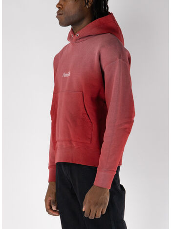 FELPA HOODIE CON LOGO STAMPATO, C0511 USED EARTH RED, small