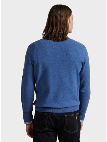 MAGLIONE GIROCOLLO CON LOGO RICAMATO, TIDE POOL BLUE HTHR, small