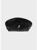 CAPPELLO FAUX FUR BERET UNISEX, SB002 SOLID BLACK, thumb