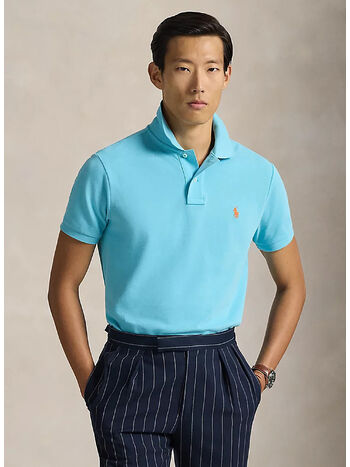 POLO IN PIQU&Eacute; SLIM-FIT, PERFECT TURQUOISE/C2240, small