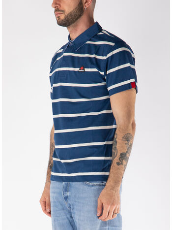 POLO A RIGHE IN JERSEY, 160 BLU NAVY, small