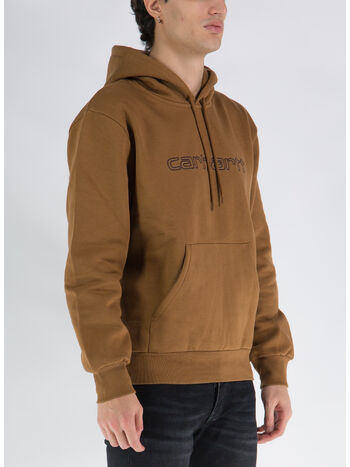 FELPA CON CAPPUCCIO, 00SXX HAMILTIN BROWN / TOBACCO, small