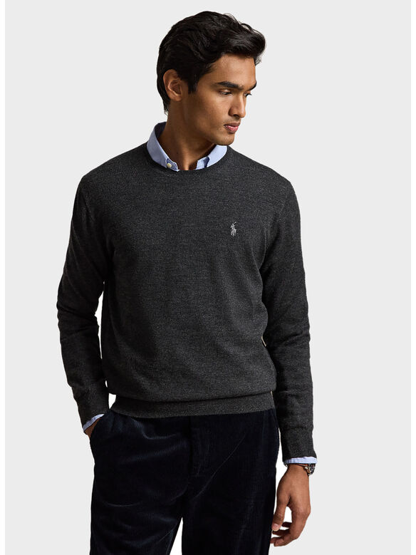MAGLIONE GIROCOLLO, DARK GRANITE HTHR, medium