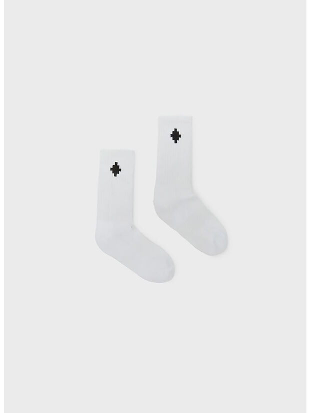 CALZINI CROSS SIDEWAY, 0110 WHITE BLACK, large