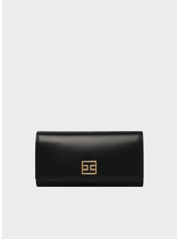 PORTAFOGLIO CON PLACCA LOGO, 110 NERO, small