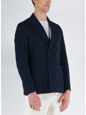 GIACCA PIQUET FILO DI SCOZIA DOPPIOPETTO, 447 BLU NAVY, small