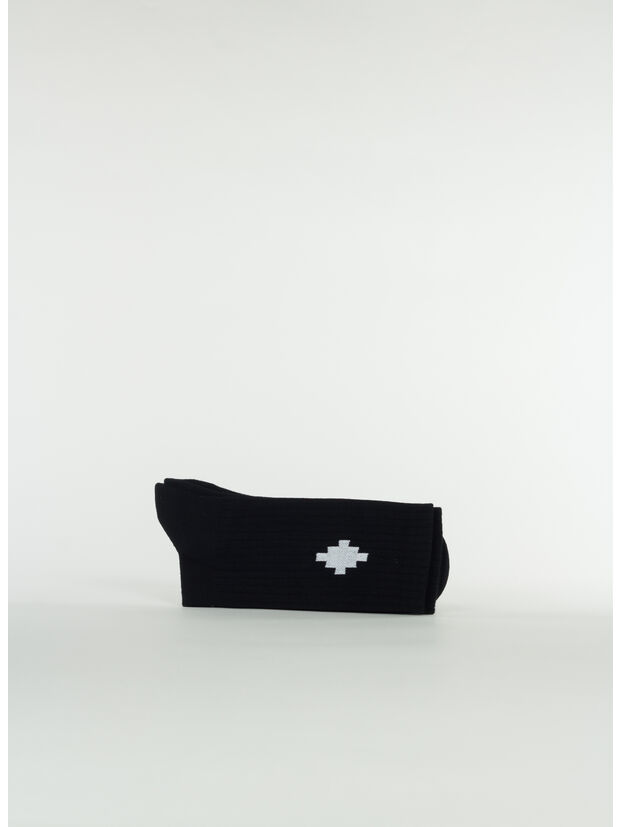 CALZINI CROSS SIDEWAY, 1001 BLACK WHITE, large