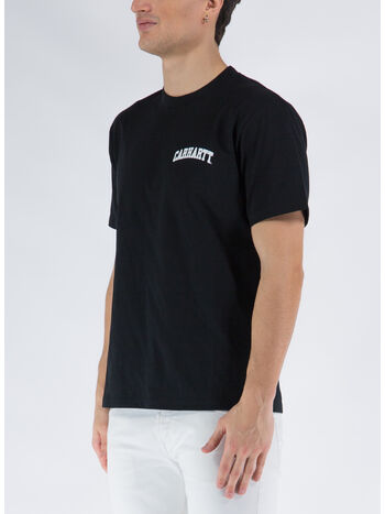 T-SHIRT S/S UNIVERSITY SCRIPT, 0D2XX BLACK/WHITE, small