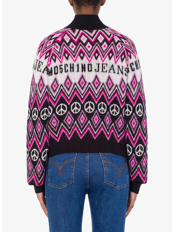 MAGLIA CON COLLO ALTO GRAPHIC JACQUARD, A2555, small