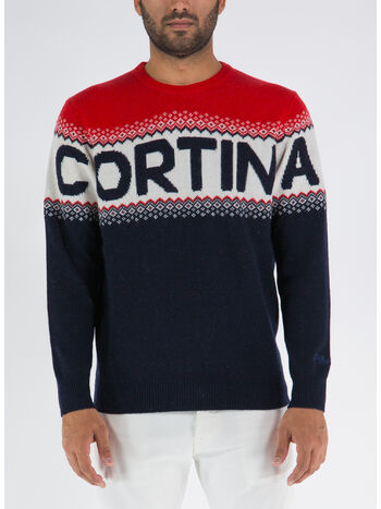 MAGLIONE HERON CORTINA ZIG STRIPE, 00180C NAVY RED, small