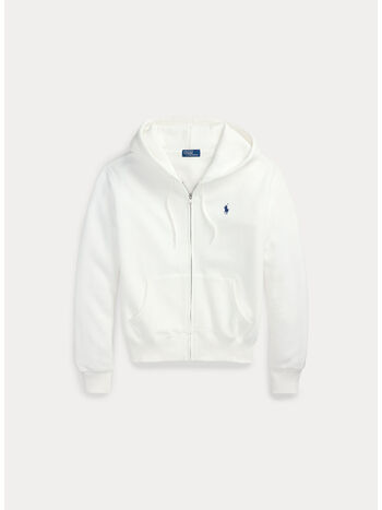 FELPA CON LOGO RICAMATO, WHITE, small