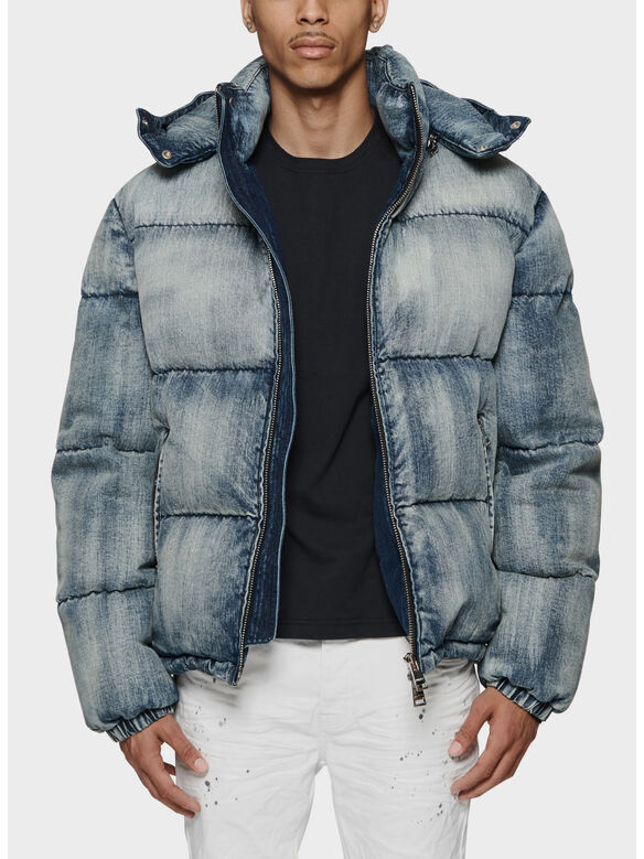 GIUBBOTTO DENIM PUFFER, DIPJ MID INDIGO, medium