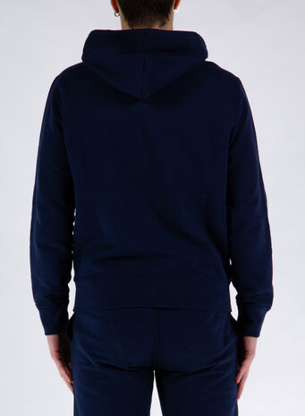 FELPA CON CAPPUCCIO FLEECE, 004CRUISENAVY, small