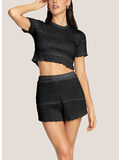 SHORT IN MAGLIA SEMITRASPARENTE, 110 NERO, thumb