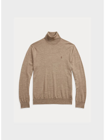 PULLOVER A COLLO ALTO, LIGHT WALNUT HTHR, small
