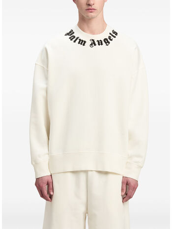 FELPA GIROCOLLO NECK LOGO, 0310 OFF WHITE/BLACK, small