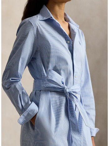 ABITO CHEMISIER A RIGHE CON CINTURA, 2000C MEDIUM BLUE WHITE, small