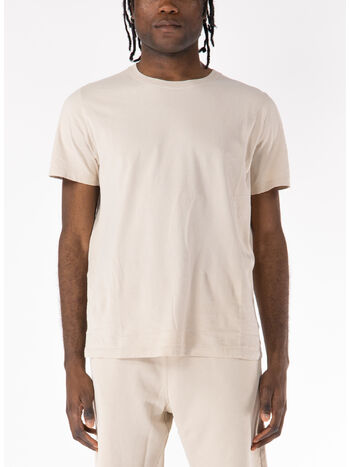 T-SHIRT GIROCOLLO A MANICHE CORTE, SABBIA, small